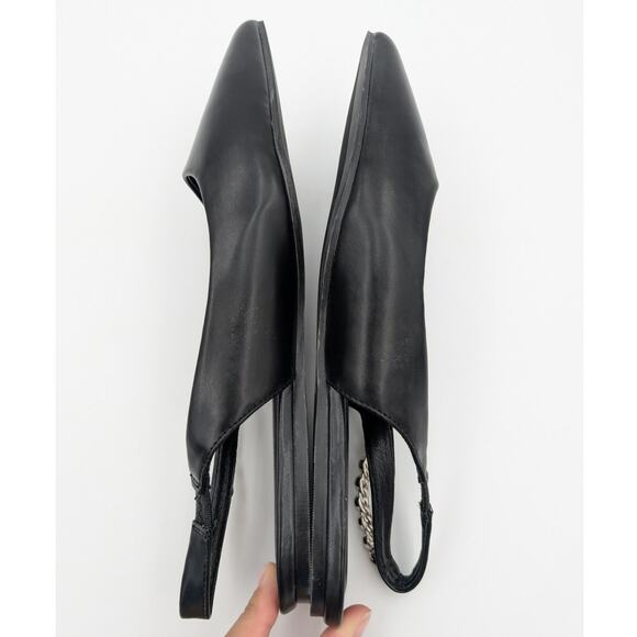 Chase & Chloe Rhinestone Slingback Flat Pointed Toe Women's Black Size US9 - Picture 7 of 13